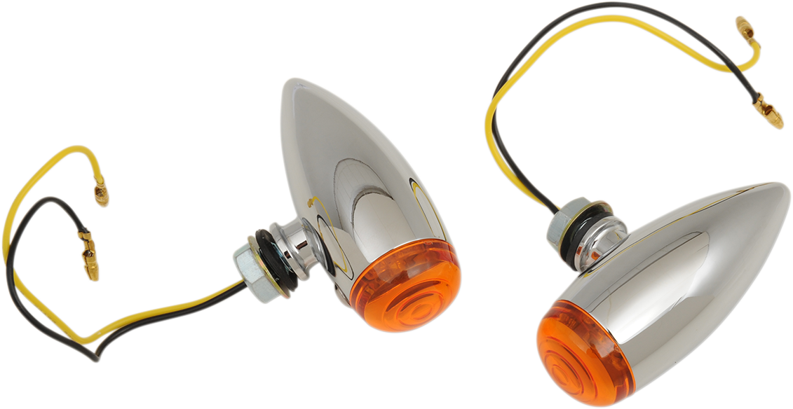 DRAG SPECIALTIES Smooth Bullet LED Marker Lights - Chrome - Amber