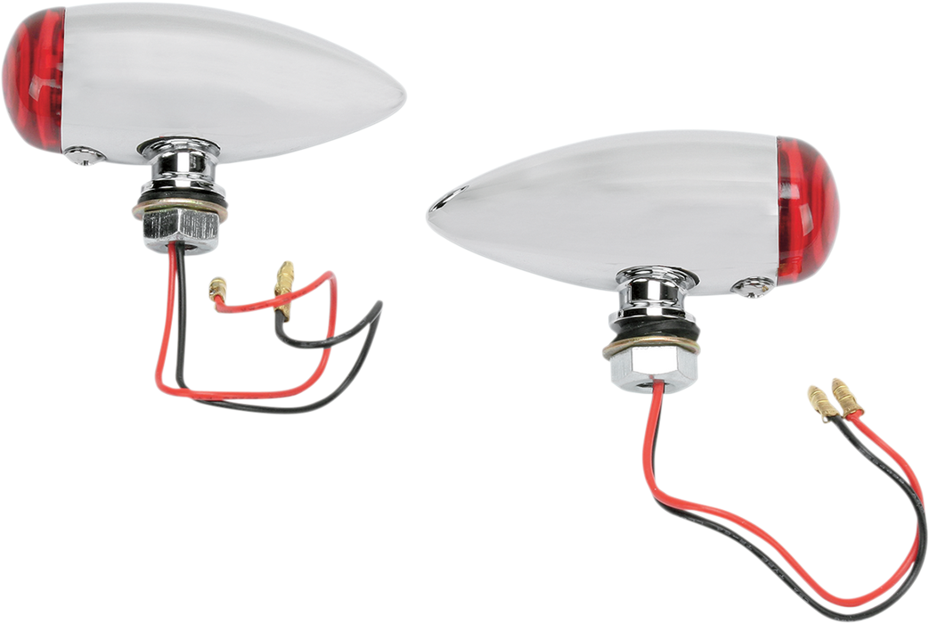 DRAG SPECIALTIES Smooth Bullet LED Marker Lights - Chrome - Red