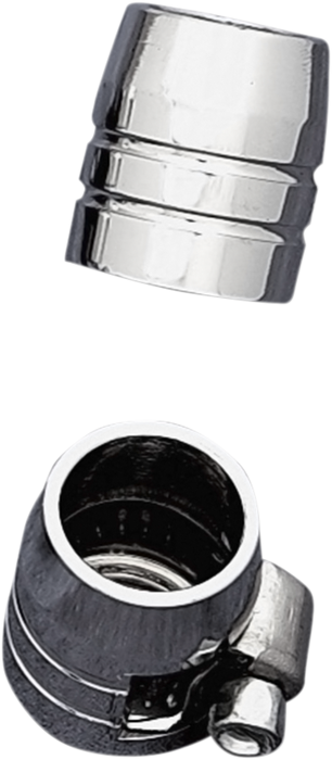 DRAG SPECIALTIES Grooved Hose Ends with Clamp - Chrome - 1/4"