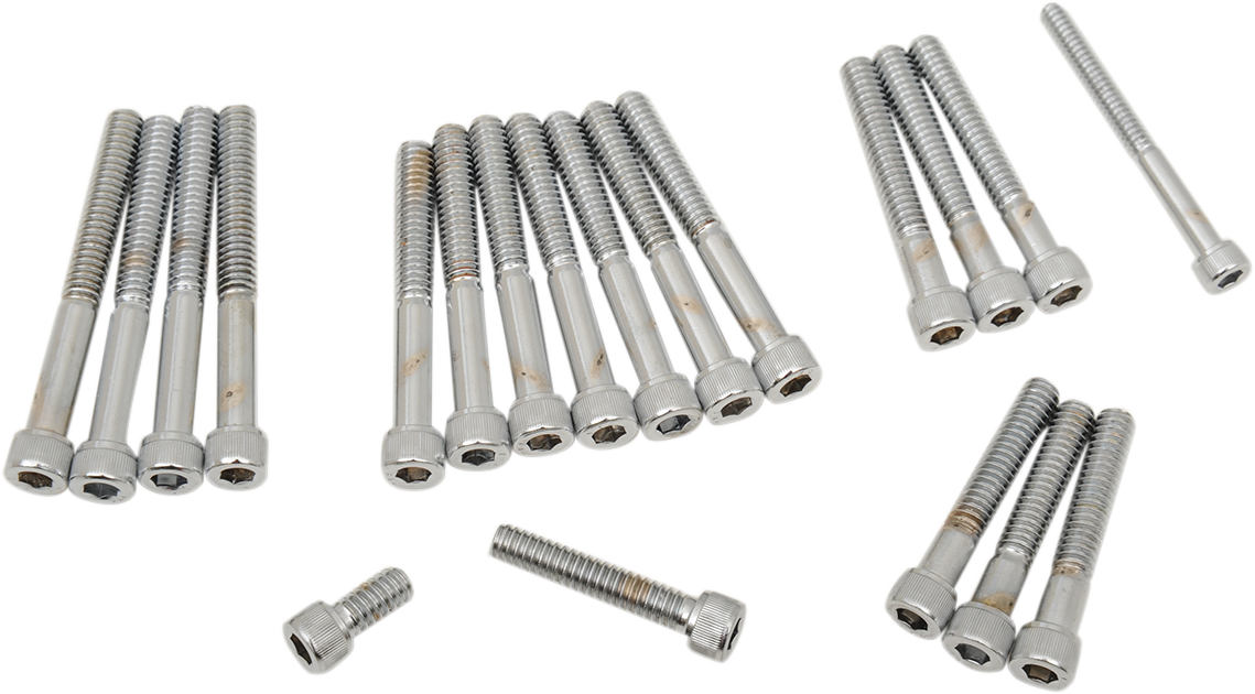 DRAG SPECIALTIES Replacement Knurled Socket-Head Bolt Side Cover Kit - Chrome - XL