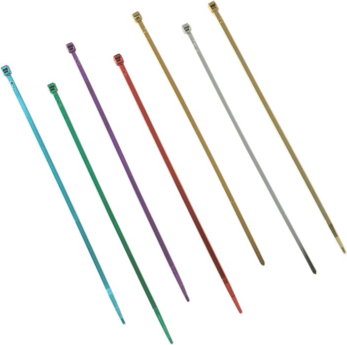 DRAG SPECIALTIES 7" Cable Tie - Chrome - 10-Pack