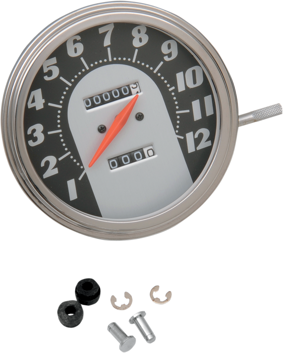 DRAG SPECIALTIES 5" Replacement FL-Style 2240:60 Ratio Speedometer - Polished - '62-'67 Black Face