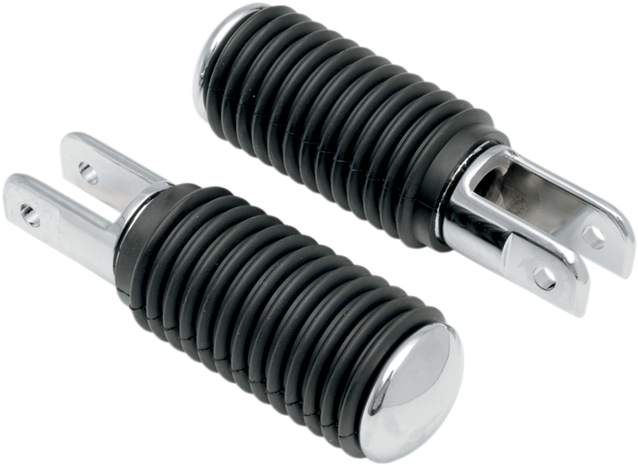 DRAG SPECIALTIES 5/8" Rubber Female Mount Passenger Pegs - Chrome End