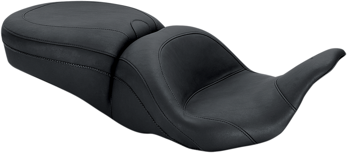 MUSTANG Lowdown™ One-Piece 2-Up Seat - with Driver Backrest Receiver - Plain - Touring '08-'21