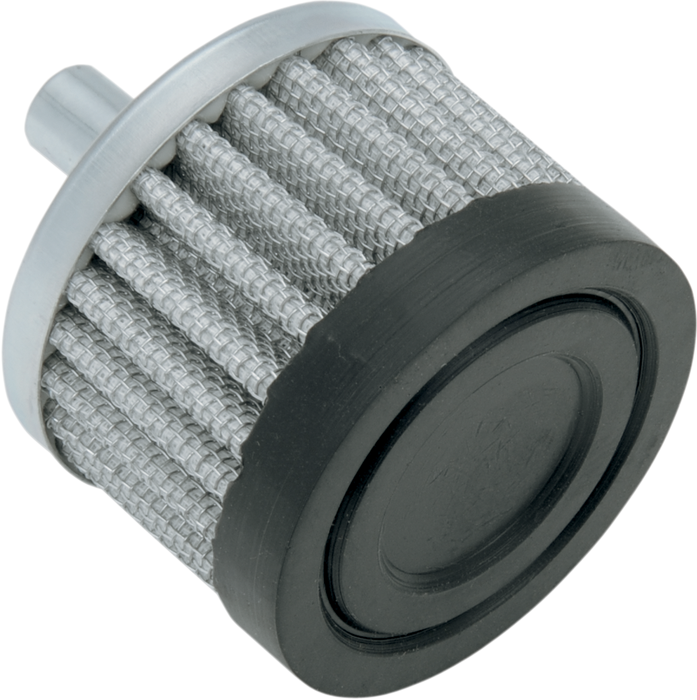 DRAG SPECIALTIES Replacement Crankcase Vent Filter - Black / Silver