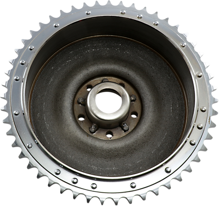 DRAG SPECIALTIES Replacement Rear Brake Drum with Sprocket - Chrome - 63-66 Shovelhead