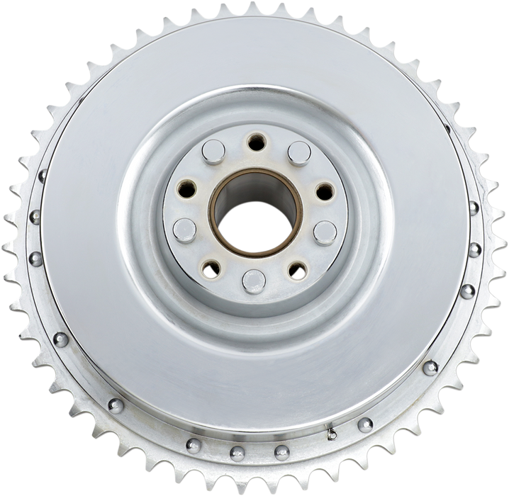 DRAG SPECIALTIES Replacement Rear Brake Drum with Sprocket - Chrome - 67-72 Shovelhead