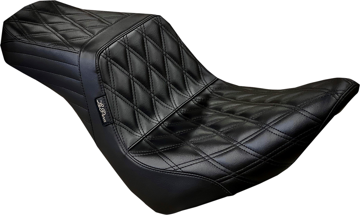 LE PERA Tailwhip Seat - Double Diamond - Black - '18-'23 SOFTAIL
