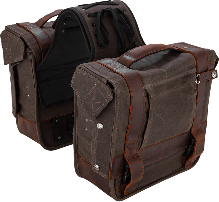 BURLY BRAND Throw-Over Saddlebag - Dark Oak