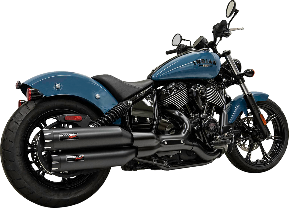 BASSANI XHAUST 4" Slip-On Mufflers - Black - '22-'23 CHIEF MODELS