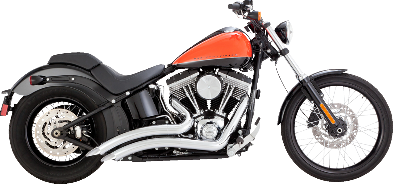 VANCE & HINES 2-into-2 Big Radius Exhaust System - Chrome - 1986-2009 Softail Models