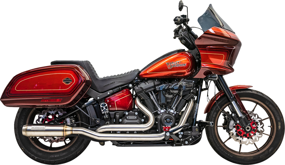 BASSANI XHAUST True Dual Performance Exhaust System with 4" Muffler - Stainless Steel - 2018-2023 SOFTAIL MODELS