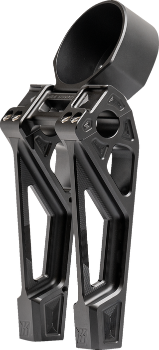 KODLIN USA FASTBACK RISERS INCLUDES CLAMP & GAUGE BRACKET 8" - BLACK