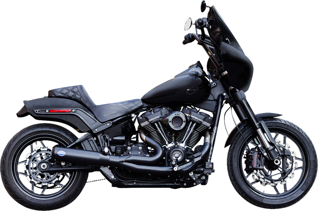 S&S CYCLE 2-into-1 Qualifier Exhaust System - 50-State - Black - Softail