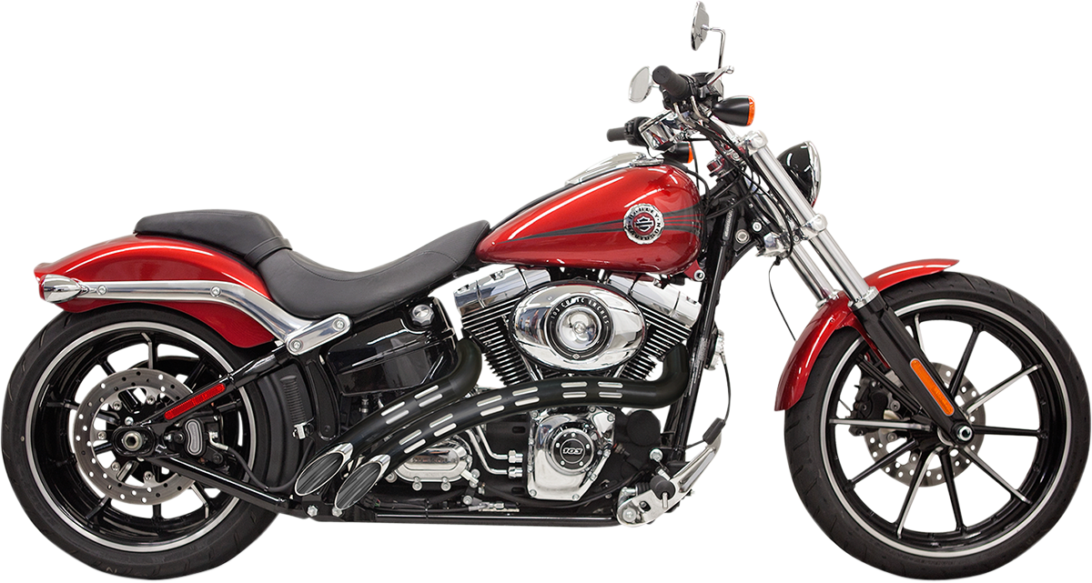 BASSANI XHAUST Sweeper Exhaust - Chrome/Black - 1986-2017 SOFTAIL/DYNA MODELS