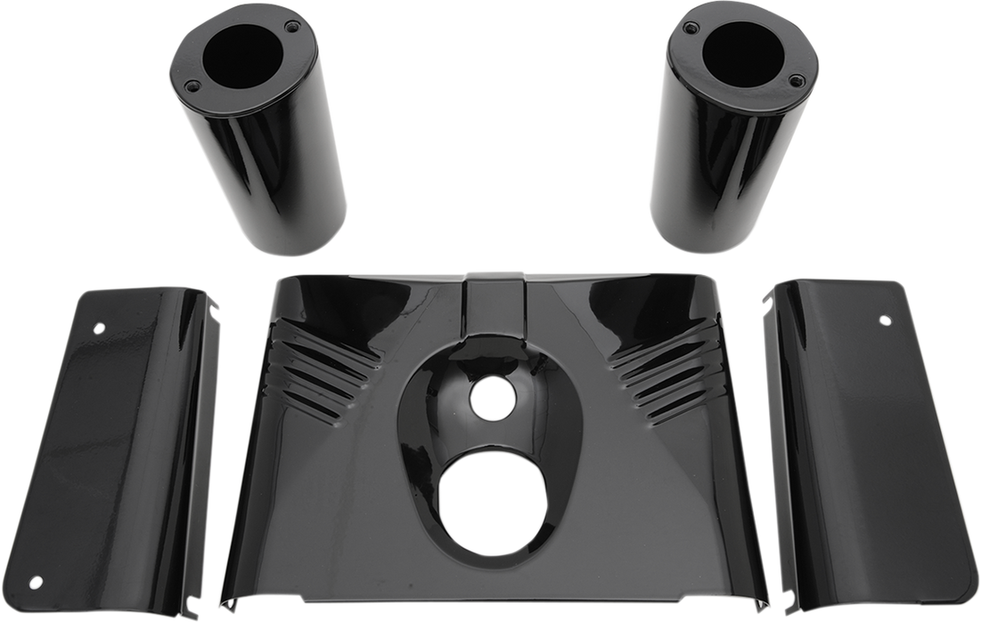 DRAG SPECIALTIES Replacement Ribbed 5-Piece Fork Tin Set - Gloss Black - '86-'17 FLST
