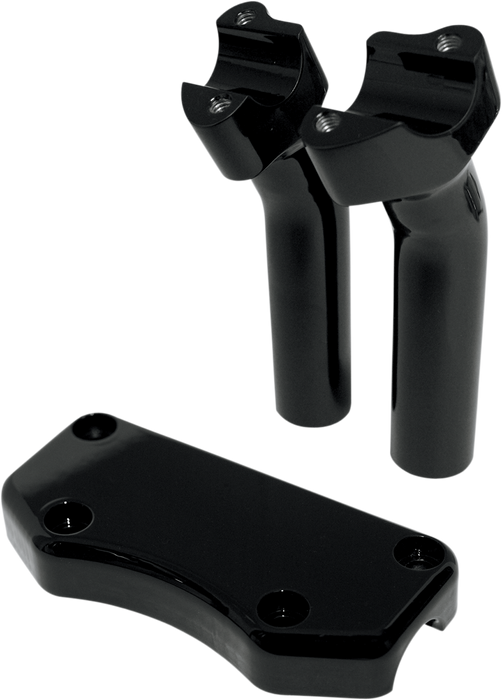 DRAG SPECIALTIES Buffalo Pullback Handlebar Riser & Top Clamp Kit - Gloss Black - 5-1/2"