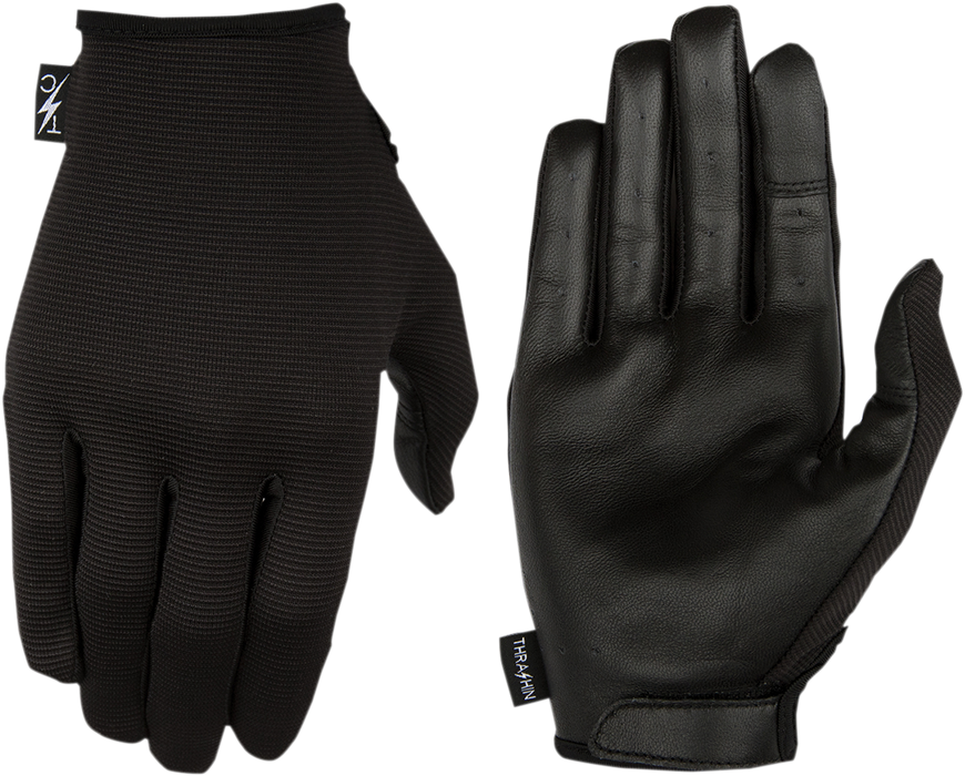 THRASHIN SUPPLY CO. Stealth Leather Palm Gloves - Black - Small