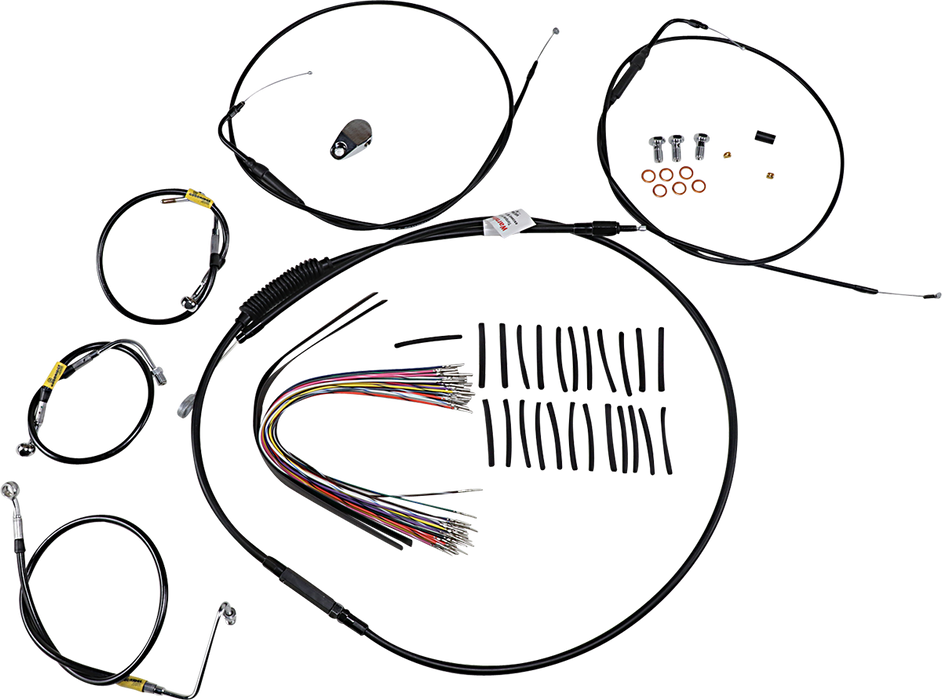 BURLY BRAND Control Kit - Early Touring Bikes - 13" Bagger Bar Handlebars - Black