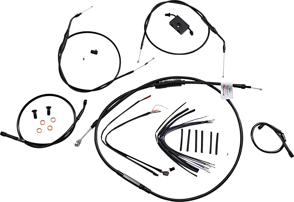 BURLY BRAND Handlebar Cable and Brake Line Kit - Extended - Sportsters - 14" Ape Hanger Handlebars - ABS
