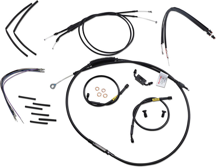 BURLY BRAND Cable Kit - Jail Bar - 12" Handlebars - Black Vinyl