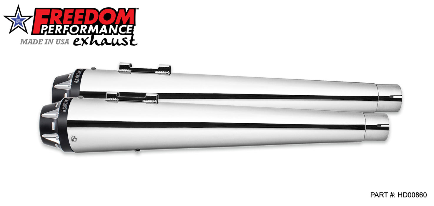 FREEDOM EXHAUST - TOURING/TRIKE AMERICAN OUTLAW & COMBAT FLUTED 4.5" MEGAPHONE SLIP-ONS