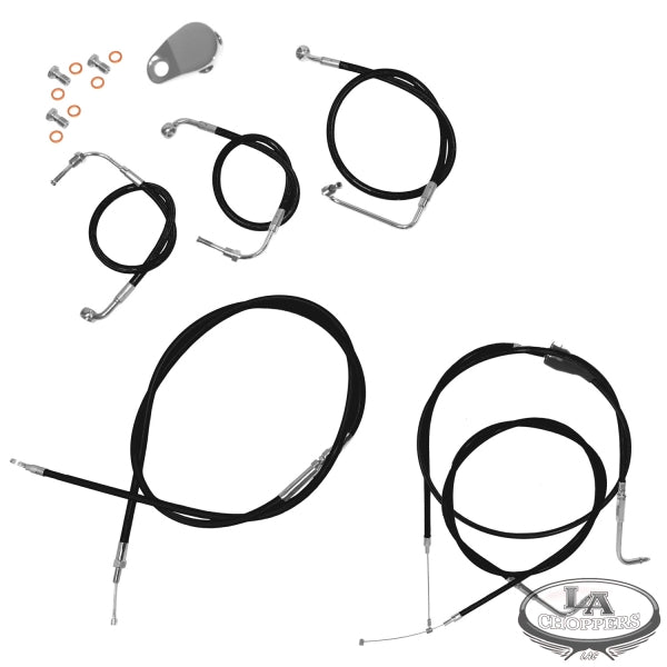 LA CHOPPERS - CABLE KIT 12-14" APE BAR LENGTH STAINLESS STEEL