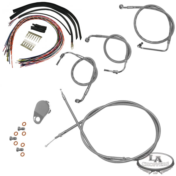 LA CHOPPERS - CABLE AND BRAKE LINE KIT FOR 15"-17" APE HANGERS