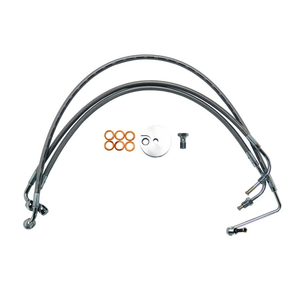 LA CHOPPERS BRAKE LINE STAINLESS BRAIDED FOR 15"-17" APE HANGERS - TOURING