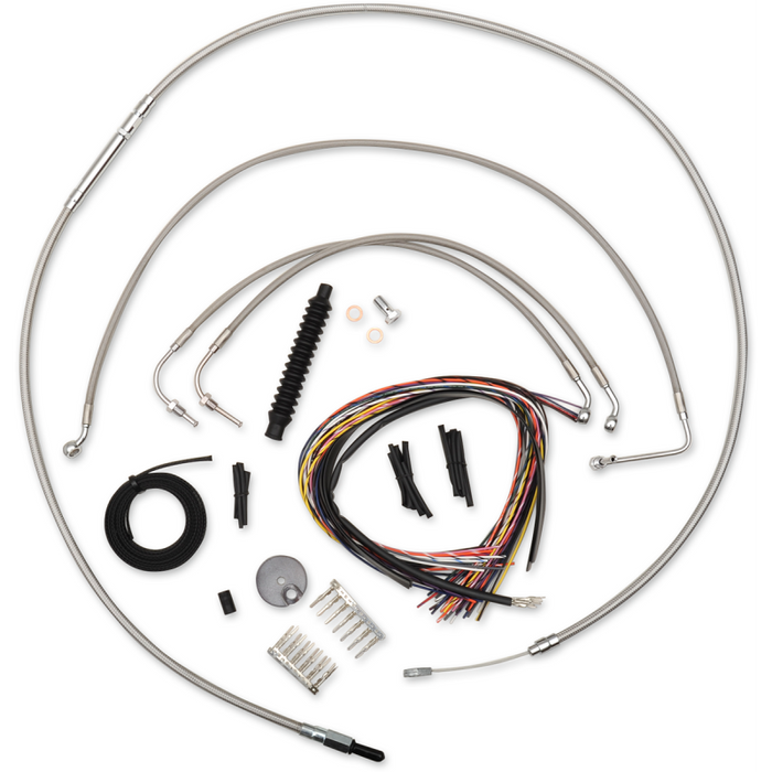 LA CHOPPERS - CABLE AND BRAKE LINE KIT FOR 12"-14" APE HANGERS