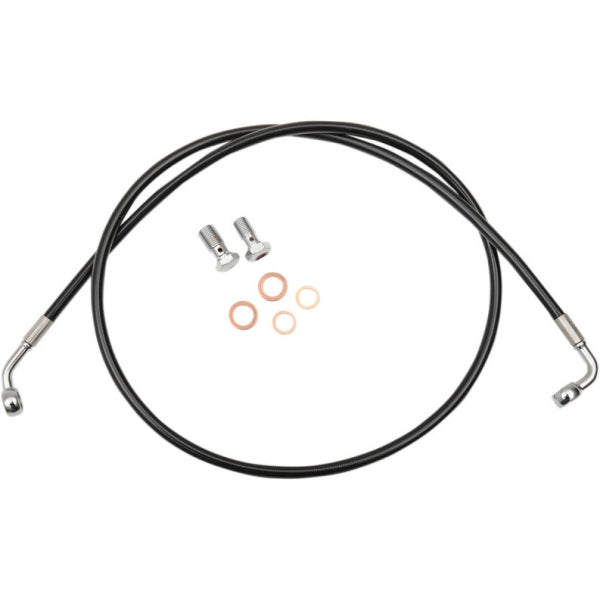 LA CHOPPERS BRAKE LINE BLACK VINYL COATED STAINLESS BRAIDED FOR MINI APE HANGERS - SOFTAIL