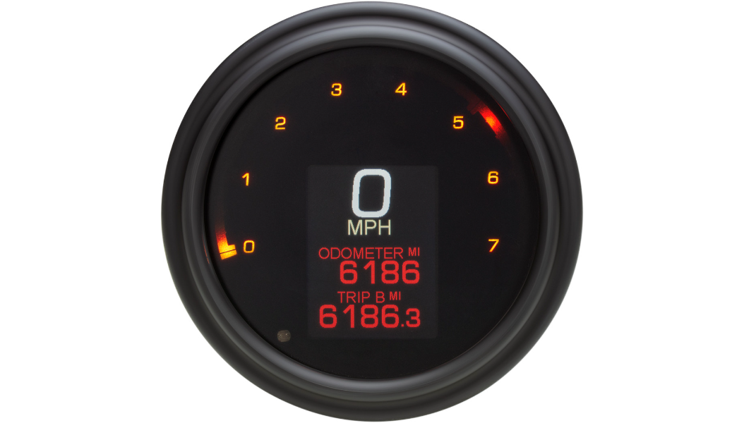 DAKOTA DIGITAL Tank Speedometer - Black Bezel - 2011-2023 4.5-5" Harley