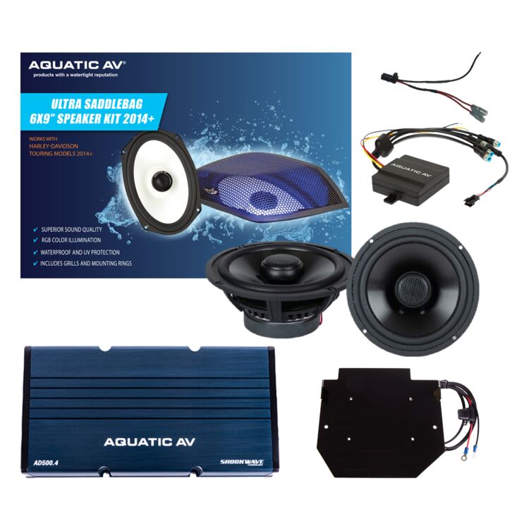 AQUATIC AV Batwing Ultra RGB Speaker & Amp Kit for Harley 14+