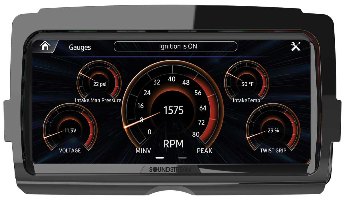 soundstream harley radio soundstream v2 displaying front gauges