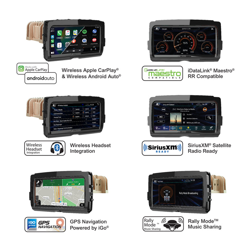 soundstream harley radio soundstream v2 displaying the its multiple screens