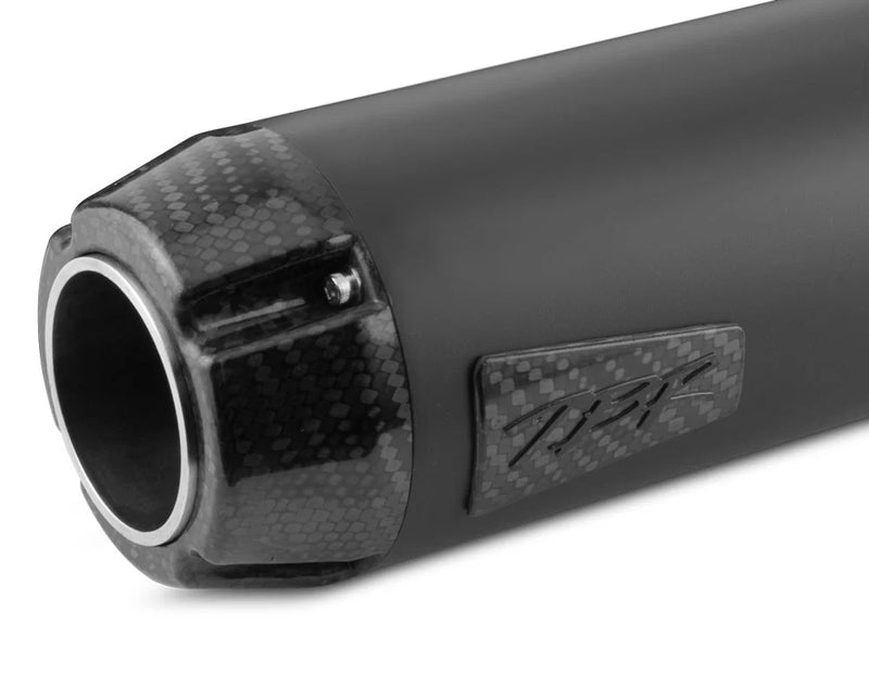 TBR Comp-S Slip-On Muffler - Ceramic Black with Carbon Fiber End Cap - Street '15-'21
