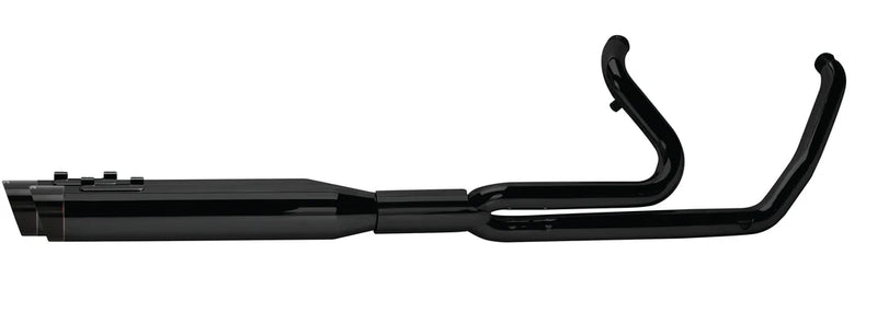 TBR Comp-S 2-into-1 Ghost Full System - Black with Slash Cut Black End Caps - Touring '17-'24