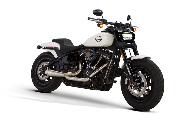 TBR Comp-S Gen II Exhaust System - Brushed Stainless with Stainless Megaphone End Cap - Softail '18-'24