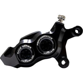 PERFORMANCE MACHINE (PM) Race Series Monobloc Caliper - 137 X 4B - Right - Black Anodized with Black Bore Caps