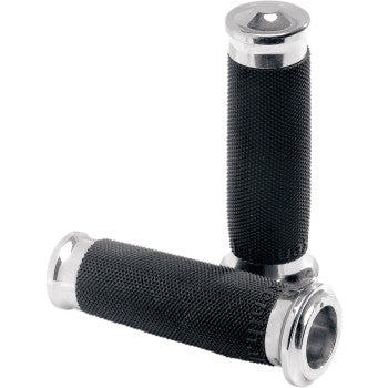 PERFORMANCE MACHINE (PM) Contour Renthal Wrapped Grips - Chrome
