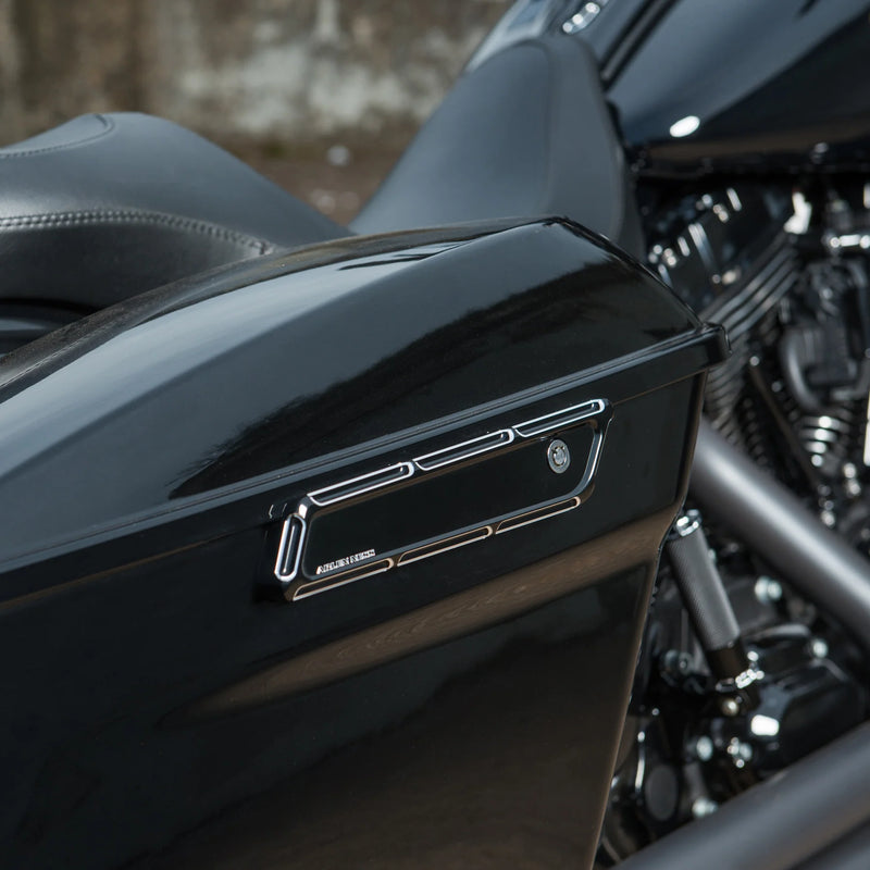 ARLEN NESS Ness-Tech® Beveled Saddlebag Latch Cover - Black / Machined