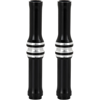 ARLEN NESS Pushrod Tube Cover Kit - 10 Gauge - Black/Chrome - Twin Cam