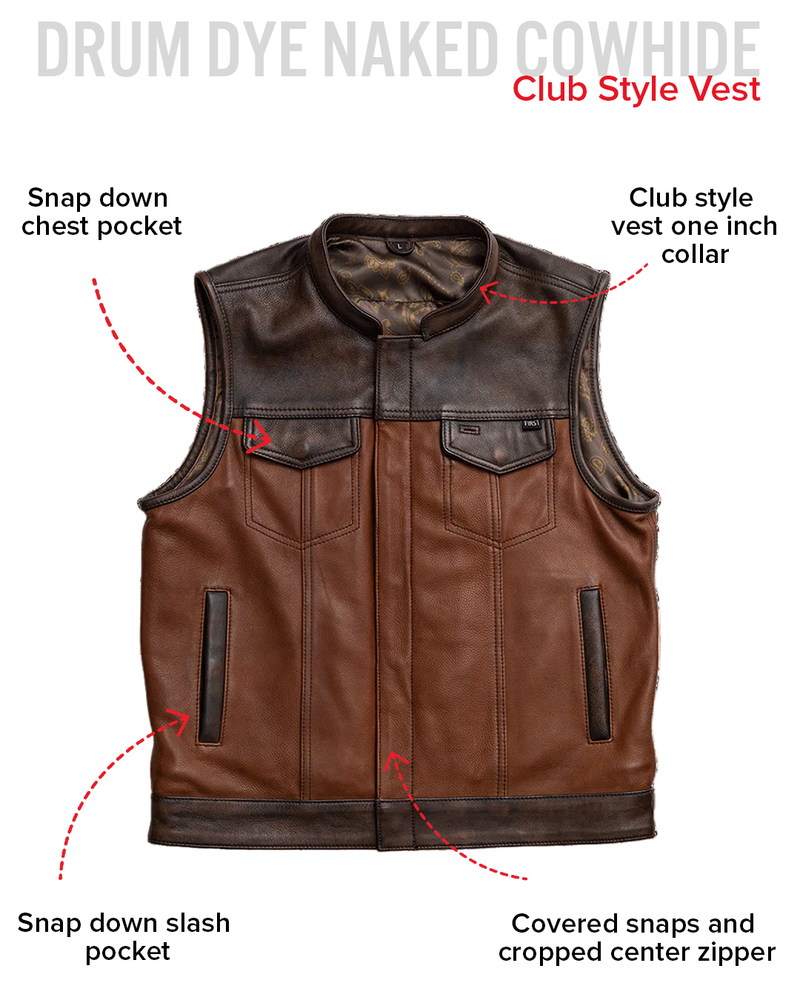 Gunner Men's Leather Motorcycle Vest (Limited Edition)