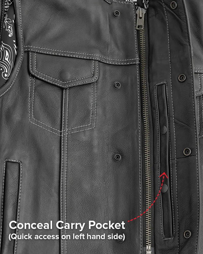 Bandit Men's Leather Motorcycle Vest