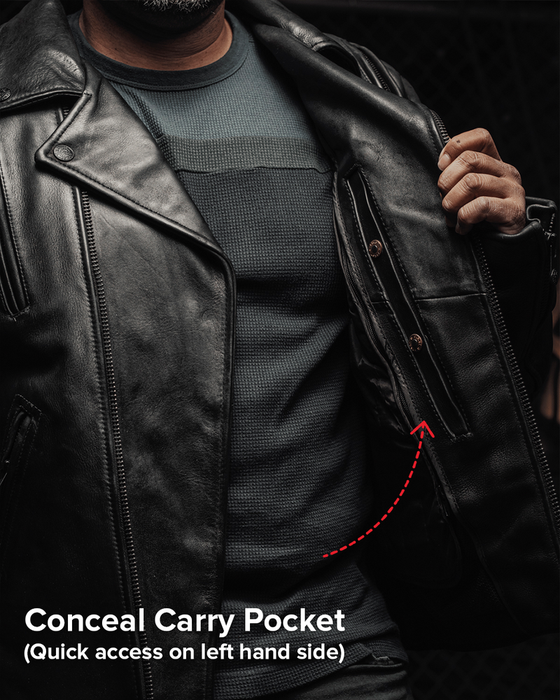 Night Rider Men's Motorcycle Leather Jacket