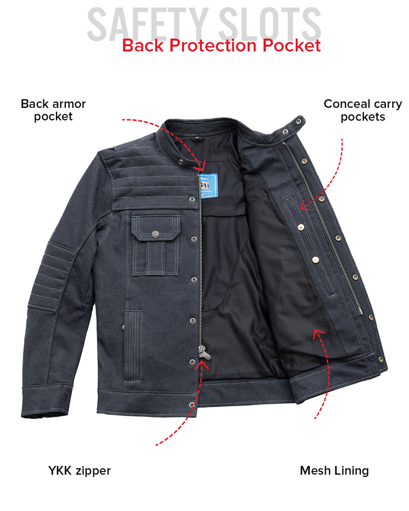 Rowdy Men's Thunder Denim Motorcycle Jacket