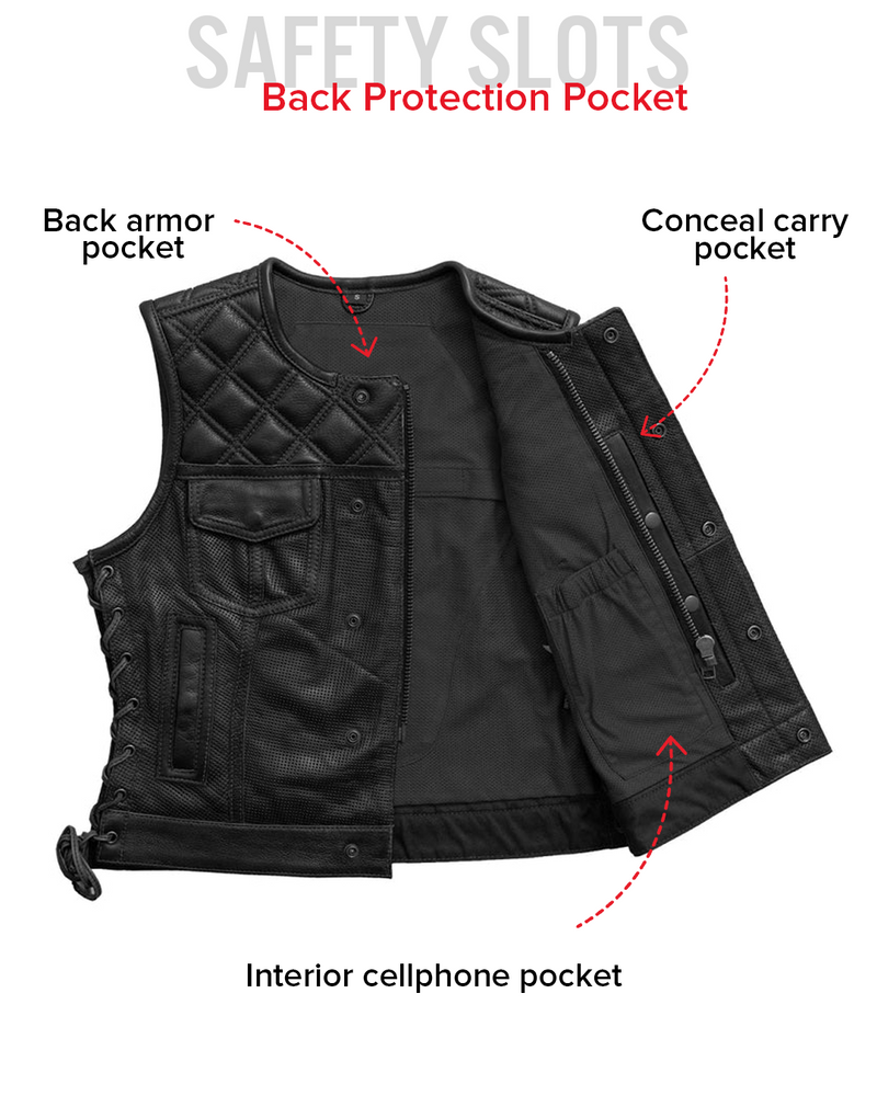 Bonnie Perforated Women's Motorcycle Leather Vest