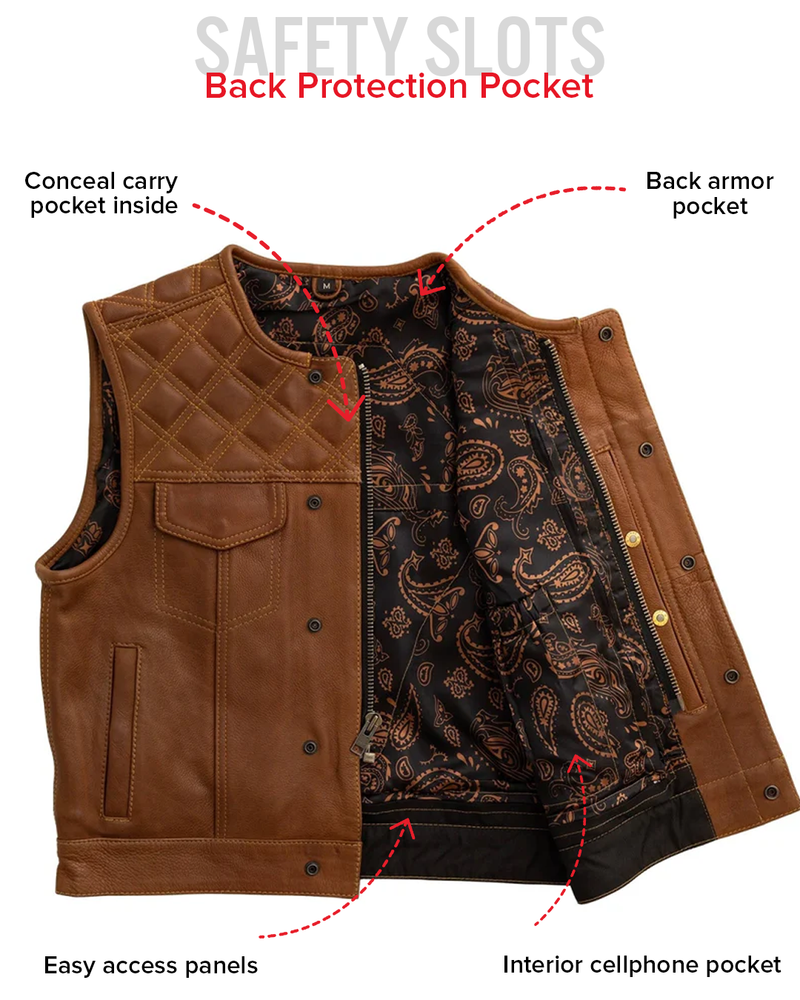 Timber Men's motorcycle leather vest (limited edition)
