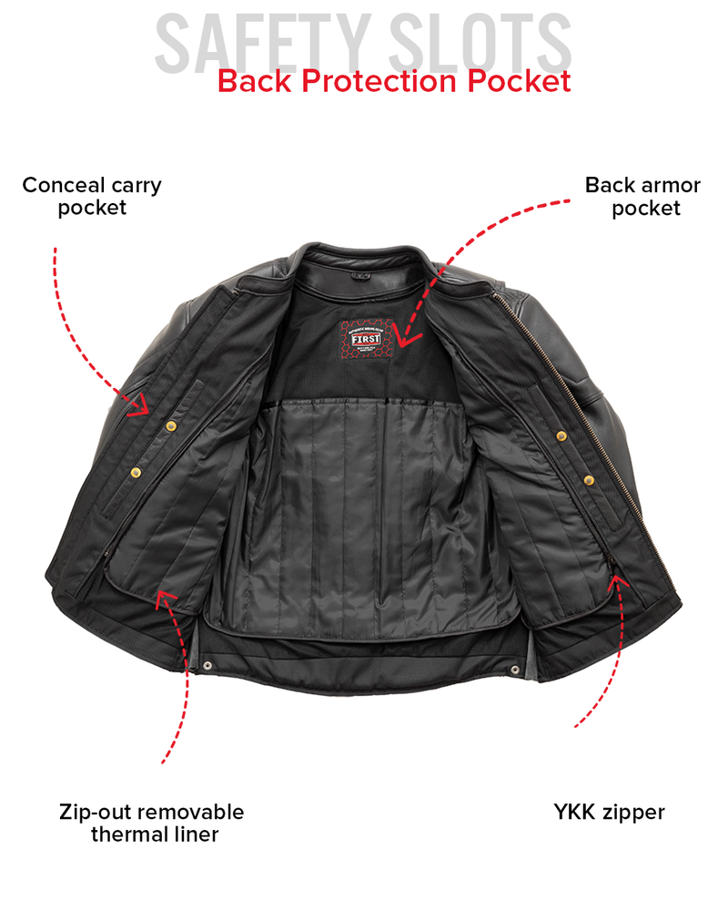 Chaos - Men's Leather Motorcycle Jacket