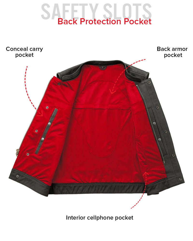 Lowside Men's Perforated Motorcycle Leather Vest